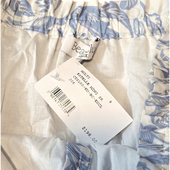 NWT Intermix Beach Club Estelle Floral Blue and White Mini Skirt Size 8 - Picture 3 of 5